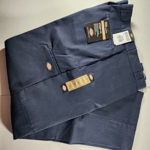 Dickies Twill Work Pants Loose Fit 42x32 Dark Navy Double Knee